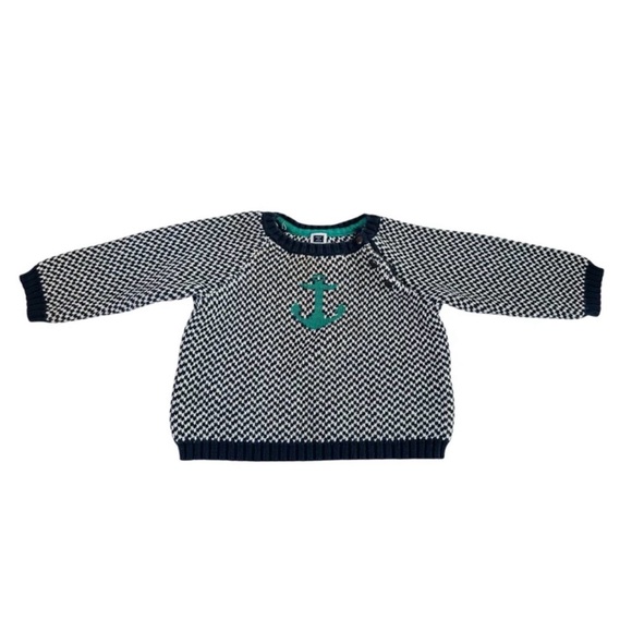 Janie and Jack Little Boy Sailor Nautical Knit Sweater size 18-24 mns - Picture 2 of 6
